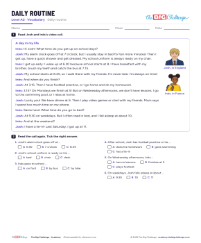 Daily routine - Exercises public_resources.teaching_resource