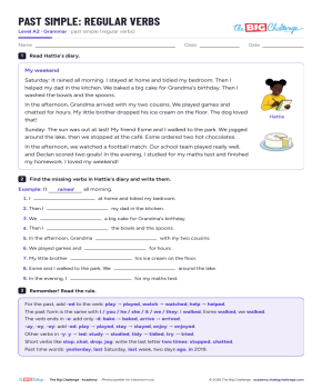 Past simple: regular verbs - Exercises public_resources.teaching_resource