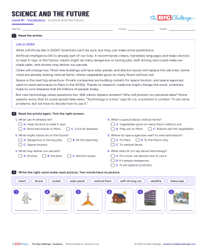 Science and the future - Exercises public_resources.teaching_resource
