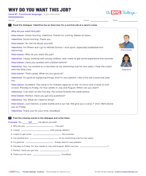 Why do you want this job? - Exercises public_resources.teaching_resource