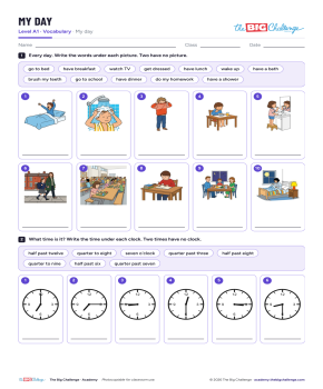 My day - Exercises public_resources.teaching_resource