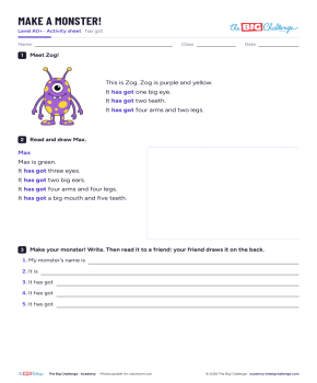 Make a Monster! - Exercises public_resources.teaching_resource