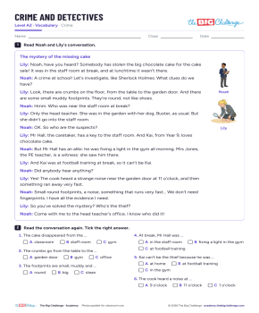 Crime and detectives - Exercises public_resources.teaching_resource