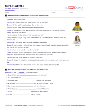 Superlatives - Exercises public_resources.teaching_resource