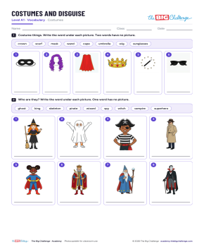 Costumes and disguise - Exercises public_resources.teaching_resource