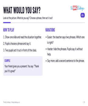 What would you say? - Other public_resources.teaching_resource