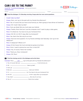 Can I go to the park? - Exercises public_resources.teaching_resource