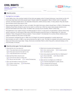 Civil rights - Exercises public_resources.teaching_resource