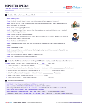 Reported speech - Exercises public_resources.teaching_resource