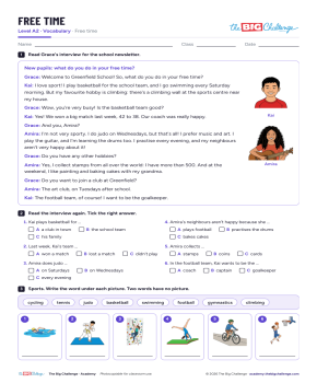 Free time - Exercises public_resources.teaching_resource