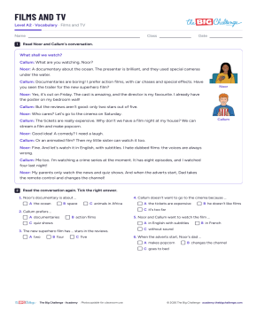 Films and TV - Exercises public_resources.teaching_resource