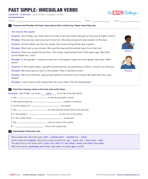 Past simple: irregular verbs - Exercises public_resources.teaching_resource