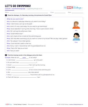 Let's go swimming! - Exercises public_resources.teaching_resource