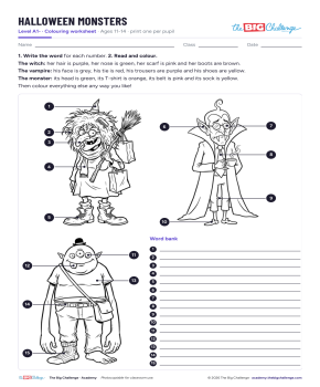 Halloween Monsters - Exercises public_resources.teaching_resource