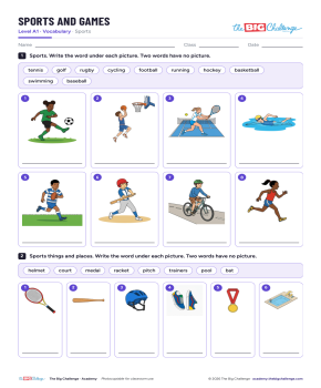 Sports and games - Exercises public_resources.teaching_resource