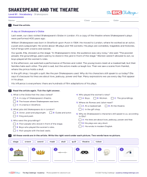 Shakespeare and the theatre - Exercises public_resources.teaching_resource