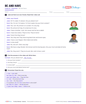 Be and have - Exercises public_resources.teaching_resource