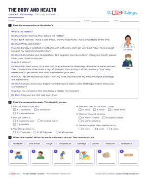 The body and health - Exercises public_resources.teaching_resource