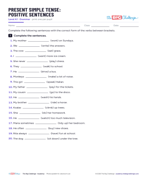 Present Simple Tense - Exercises public_resources.teaching_resource