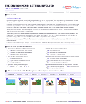 The environment: getting involved - Exercises public_resources.teaching_resource