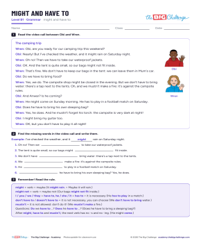 Might and have to - Exercises public_resources.teaching_resource
