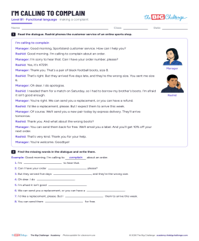 I'm calling to complain - Exercises public_resources.teaching_resource