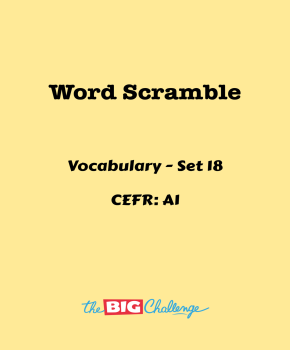 Vocabulary - Set 18 - A1 Word Scramble