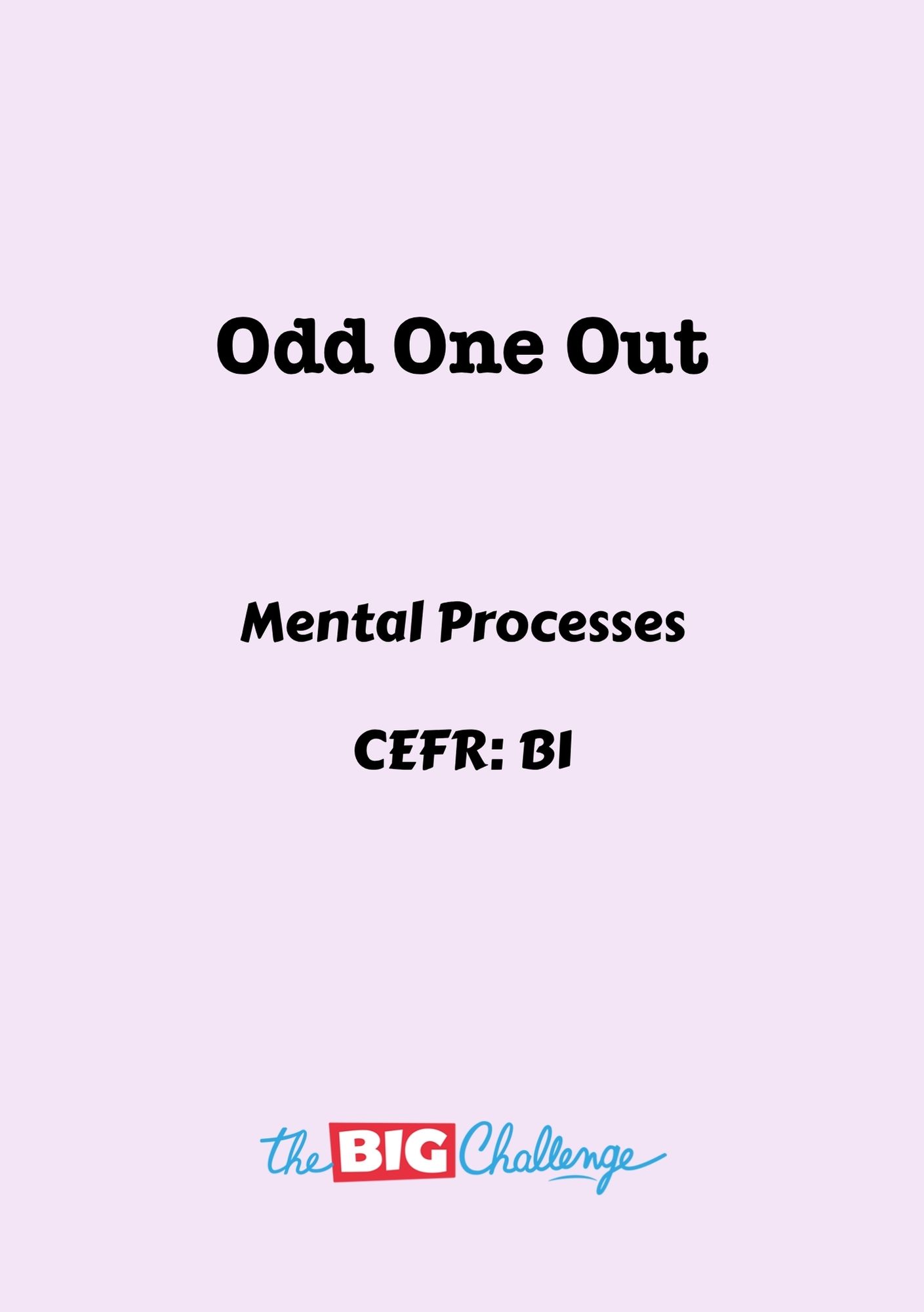Odd One Out - B1 Mental Processes Verbs